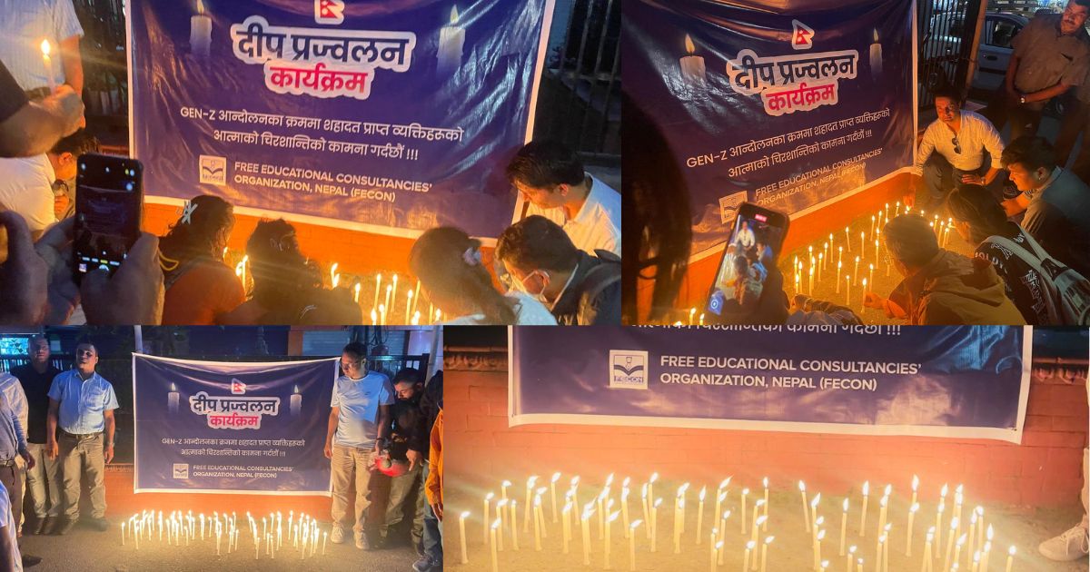 जेन्जी आन्दोलनका शहीदहरूको सम्मानमा फेकनको दीप प्रज्वलन