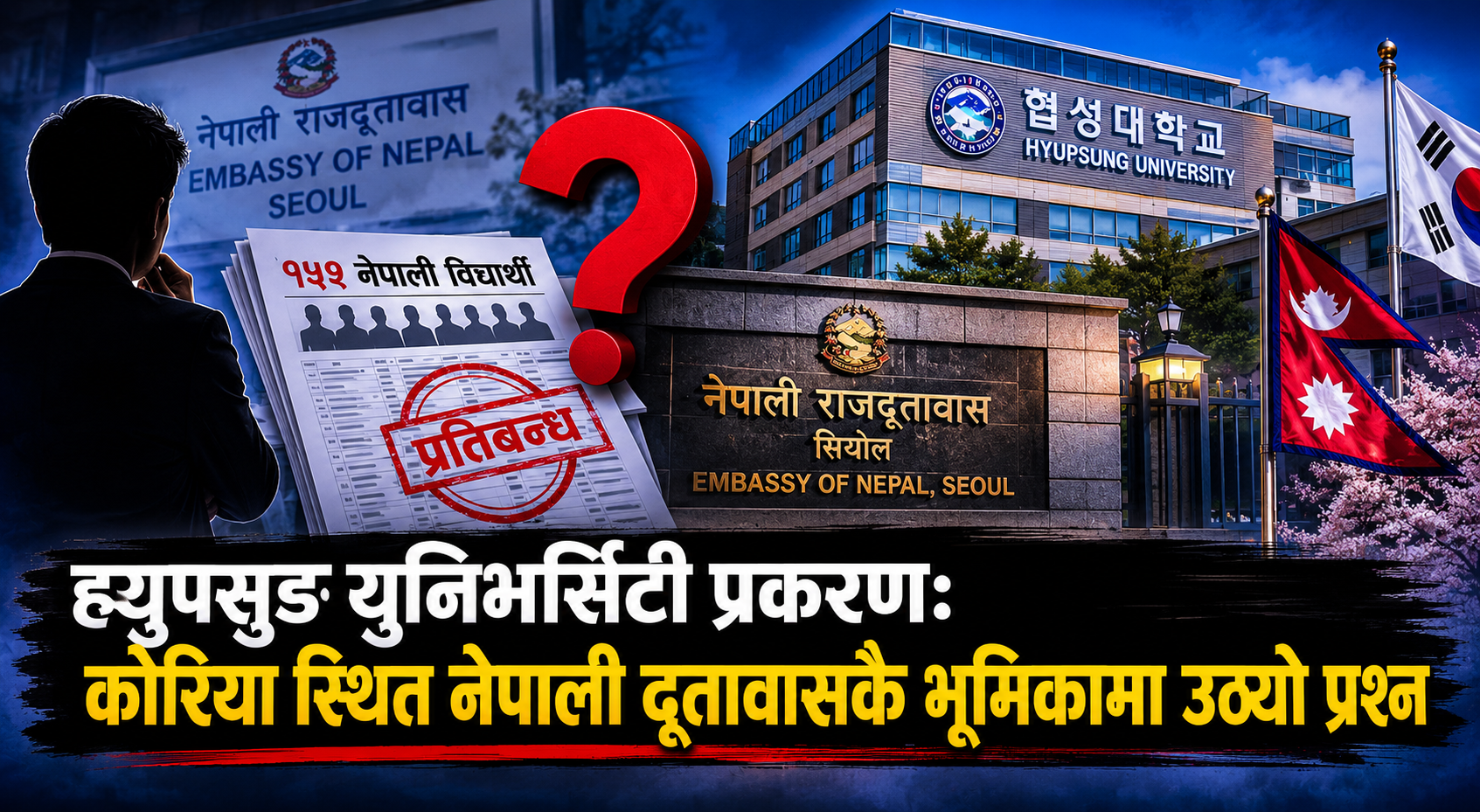ह्युपसुङ युनिभर्सिटी प्रकरण: कोरिया स्थित नेपाली दूतावासकै भूमिकामा उठ्यो प्रश्न