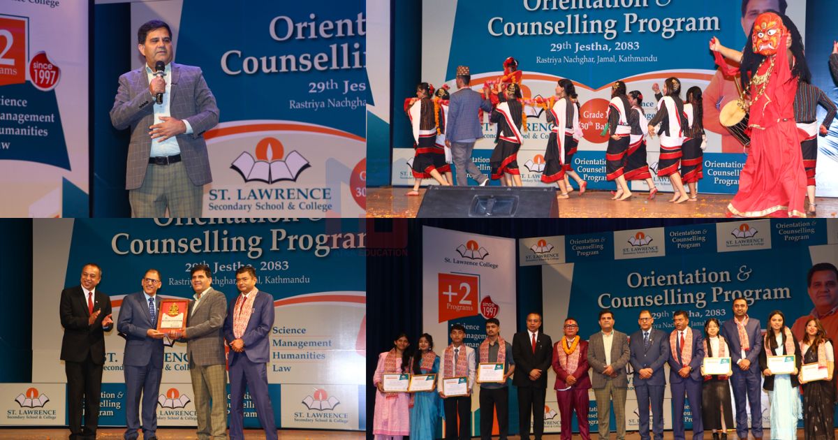 कक्षा ११ पढ्न आएको ३० औँ ब्याचलाई सेन्ट लरेन्सको अभिमुखीकरण तथा परामर्श कार्यक्रम सम्पन्न